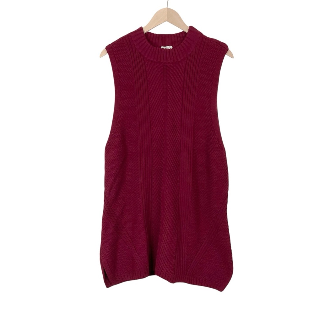 Talbots Red Sleeveless Chunky Sweater Tunic Size XL
